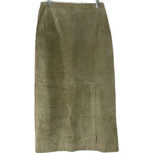 NWT! New SUSAN BRISTOL Suede Leather Tan Skirt